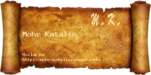 Mohr Katalin névjegykártya